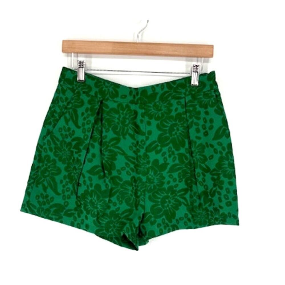 English Factory Green Patterned Jean Shorts